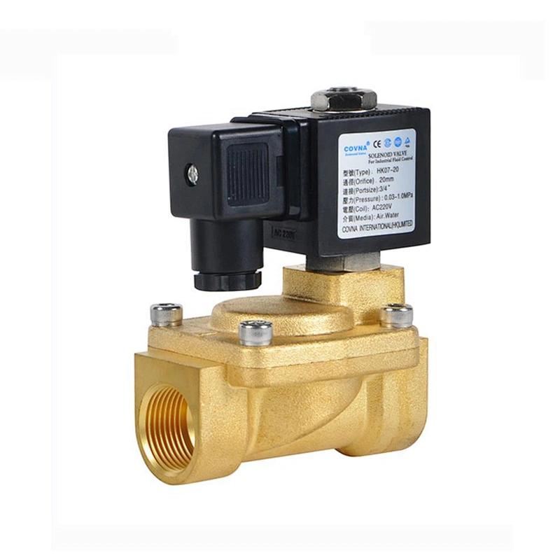 COVNA DN15 1/2 inch 2 Way 12 Volt Normally Open Pilot Operated Brass Water Solenoid Valve