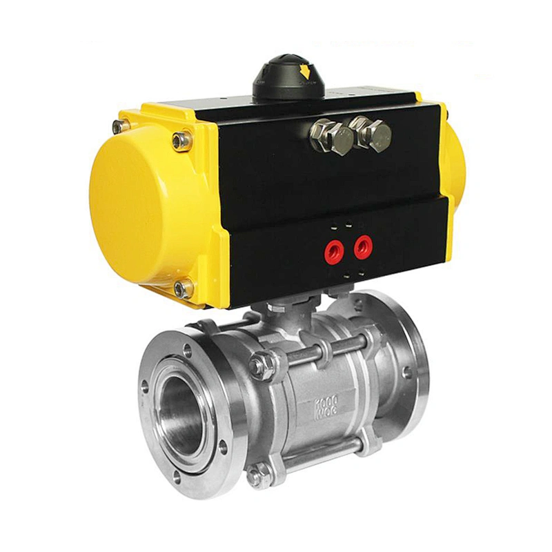 COVNA DN50 2 inch 2 Way 1000 WOG 316 Stainless Steel Vacuum Ball Valve with Pneumatic Actuator