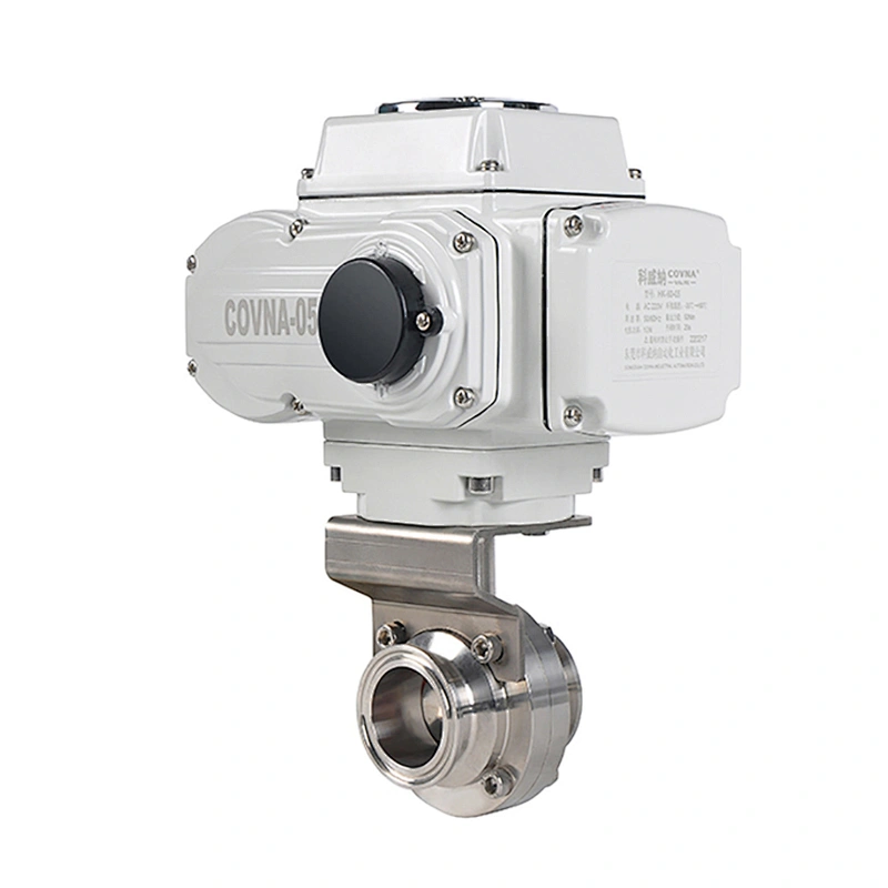 COVNA DN50 2 inch 220V AC Tri Clamp Connection Food Grade Stainless Steel Motor Operated Sanitary Butterfly Valve