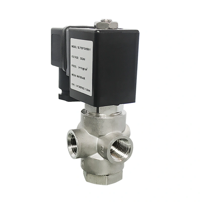 COVNA DN8 1/4 inch 3/2 Way 220V AC Universal Operation Direct Acting Stainless Steel Mini Water Solenoid Valve