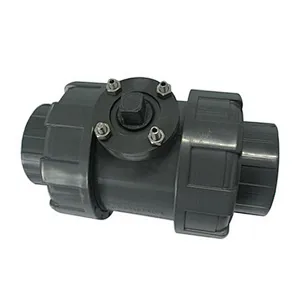 COVNA DN15 1/2 inch 2 Way Full Port DC24V On Off Electric Rotary Actuator PVC Double Union Ball Valve