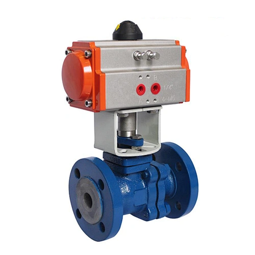 COVNA PN40 Cast Iron Heat Resistant Ball Valve with Pneumatic Actuator