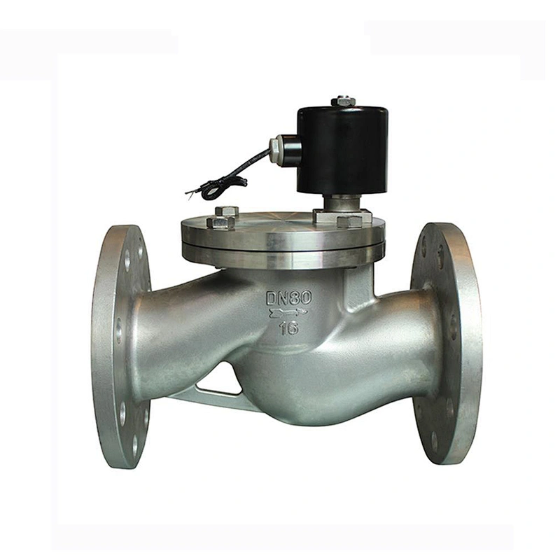Pilot Operated 12V DC Stainless Steel Flange Gas Air Solenoid Valve