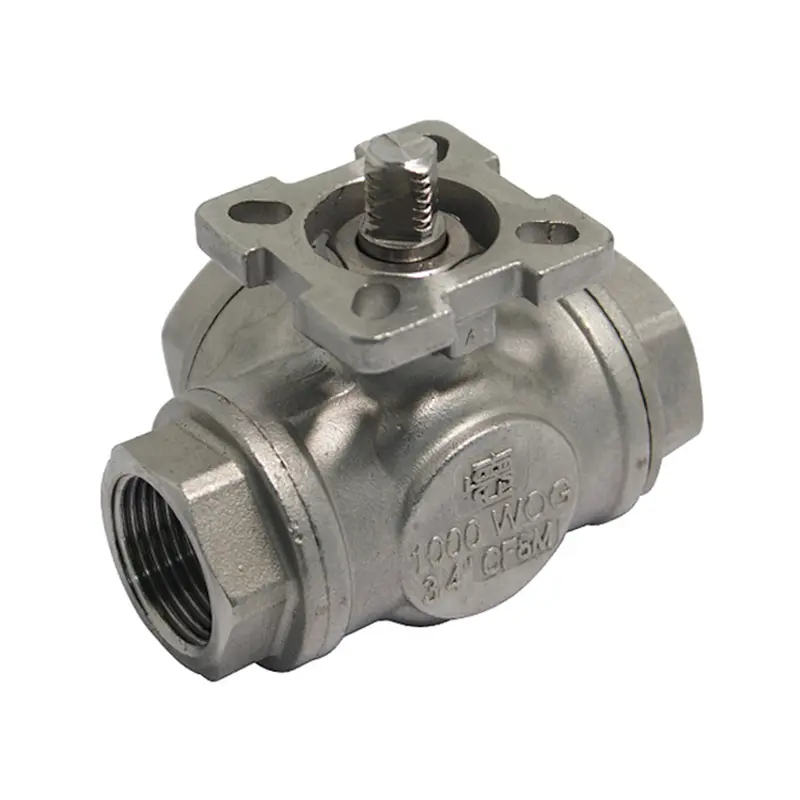 COVNA DN25 1 inch 3 Way L Port 800 WOG 24 Volt CF8M Stainless Steel Motor Operated Ball Valve