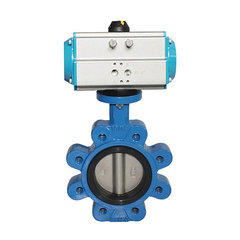 DN80 ANSI Class 300 EPDM Semi Lug Style Cast Steel Pneumatic Actuated Butterfly Valve