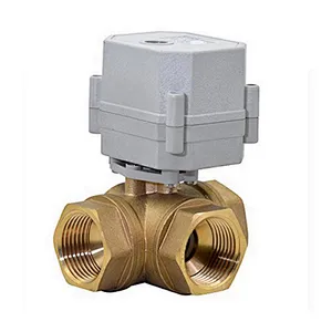 1/2 inch 3 Way L Port 24V DC CR2 2 Wire Auto Return Brass Electric Water Flow Control Valve