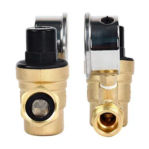COVNA DN20 3/4 inch Lead-Free Brass High Pressure Adjustable RV Water Pressure Regulator with Gauge