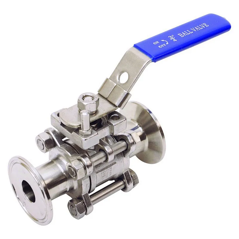 COVNA DN40 1.5 inch 2 Way Tri Clamp Connection Food Grade 316 Stainless Steel Sanitary Ball Valve with Locking Handle