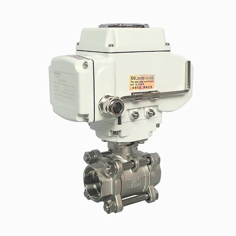 COVNA 2 Way Fully Welded 12V DC NPT Thread CF8M Stainless Steel Electric Actuated Ball Valve