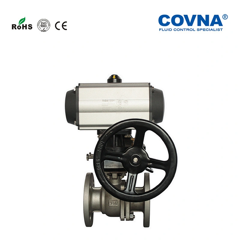 Pneumatic Flange Ball Valve with Gear Box
