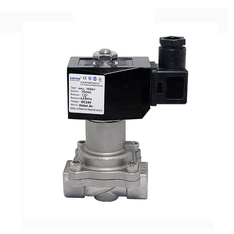 COVNA DN15 1/2 inch Two Position Two Way 24VDC Normally Closed Stainless Steel Steam Solenoid Valve