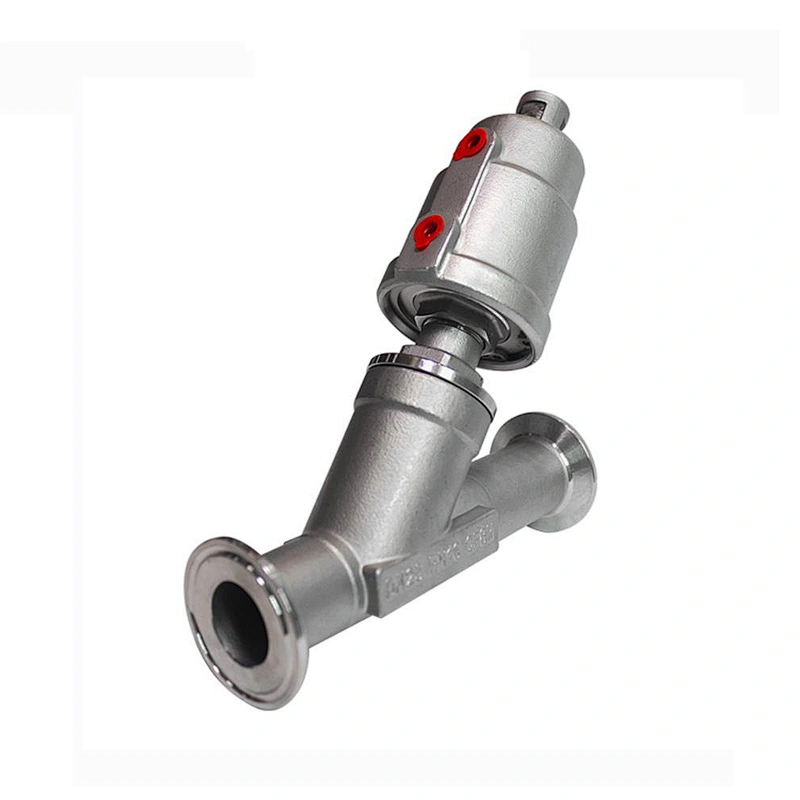 Tri Clamp Two Way Double Acting 1 inch Stainless Steel Water Air Steam Pneumatic Angle Seat Valve