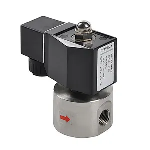COVNA DN8 1/4 inch 2 Way 12VDC Normally Closed Stainless Steel High Pressure Water Solenoid Valve