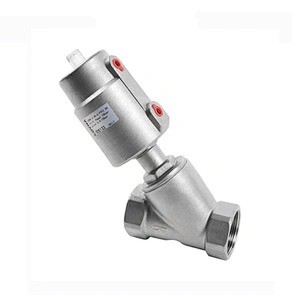 Double Acting DN15 1/2 inch Stainless Steel Pneumatic Water Steam Control Angle Seat Valve