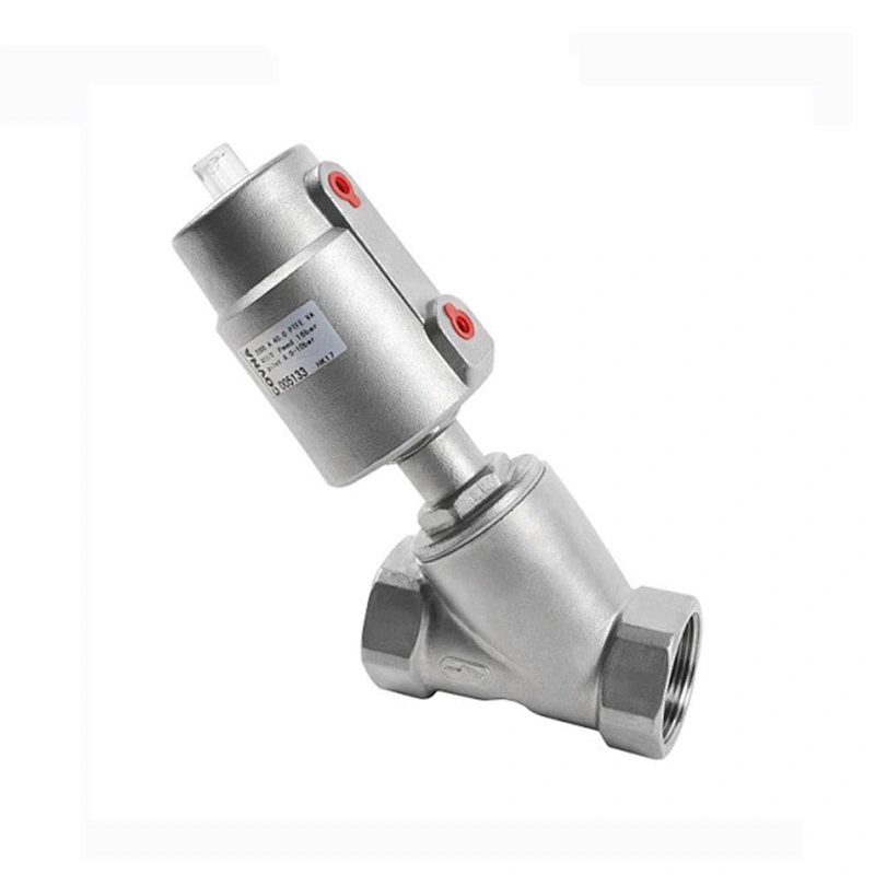 Double Acting DN15 1/2 inch Stainless Steel Pneumatic Water Steam Control Angle Seat Valve