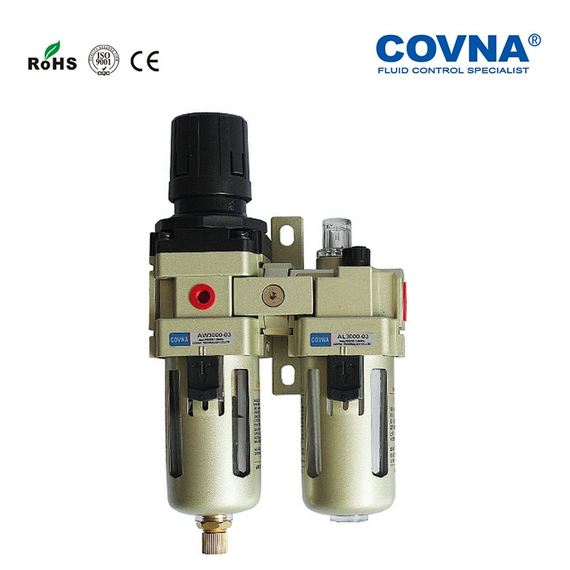 low price F.r.L unit (three union)/air source treatment unit/ Air Filter regulator with pressure gauge bracket