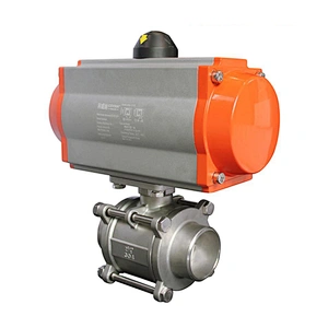3PC 100mm Stainless Steel Pneumatic Actuator Fully Welded Ball Valve