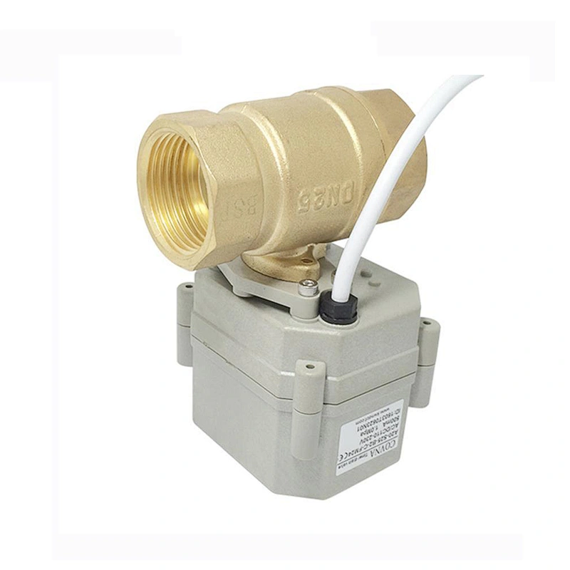 COVNA 1/4 inch 2 Way 12V DC 2PC Brass Automatic Motorized Mini Ball Valve