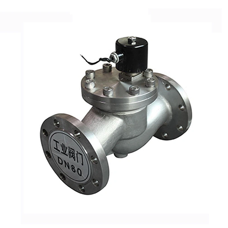 Pilot Operated 12V DC Stainless Steel Flange Gas Air Solenoid Valve