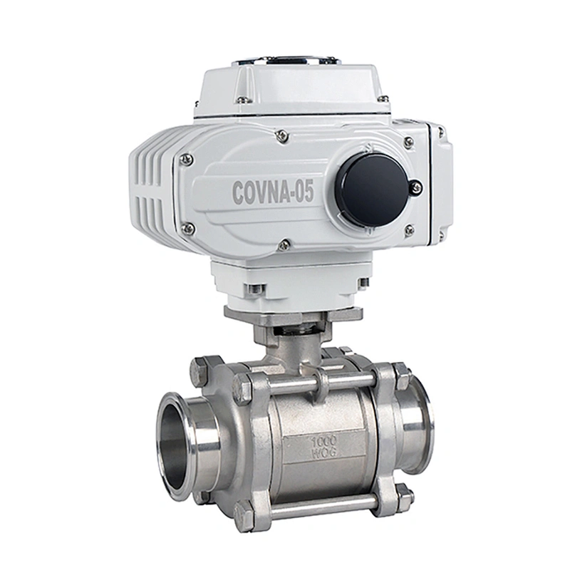 COVNA DN40 1.5 inch 2 Way 3PC 1000 WOG 12V DC 316 Stainless Steel Electric Actuated Ball Valve