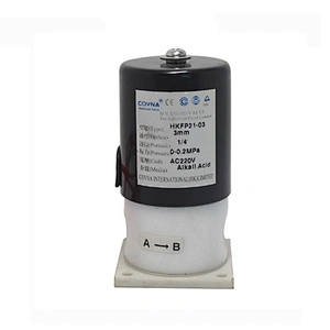 COVNA 2 Way 24VDC Normally Closed Corrosion Resistant PTFE Solenoid Valve for Chemicals