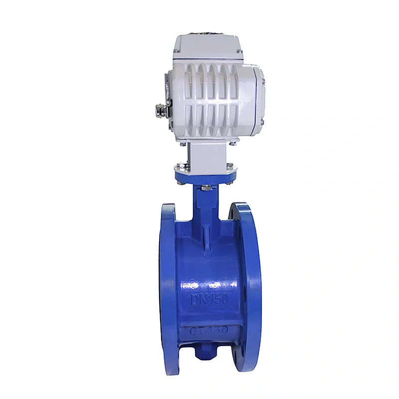 COVNA DN80 3 inch PN16 24 Volt EPDM Rubber Seat Double Flange Type Ductile Iron Motor Operated Butterfly Valve