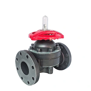 Handwheel Corrosive Medium  PTFE Lined 2 way Flange  Rubber Diaphragm Valve