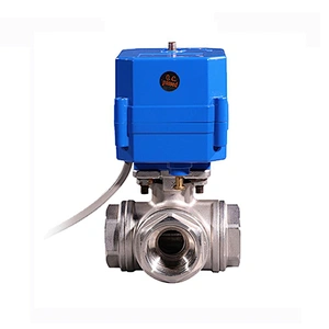 CWX-15N Series DN15 1/2 inch 3 Way T Port 12V DC Stainless Steel Electric Water Flow Control Ball Valve