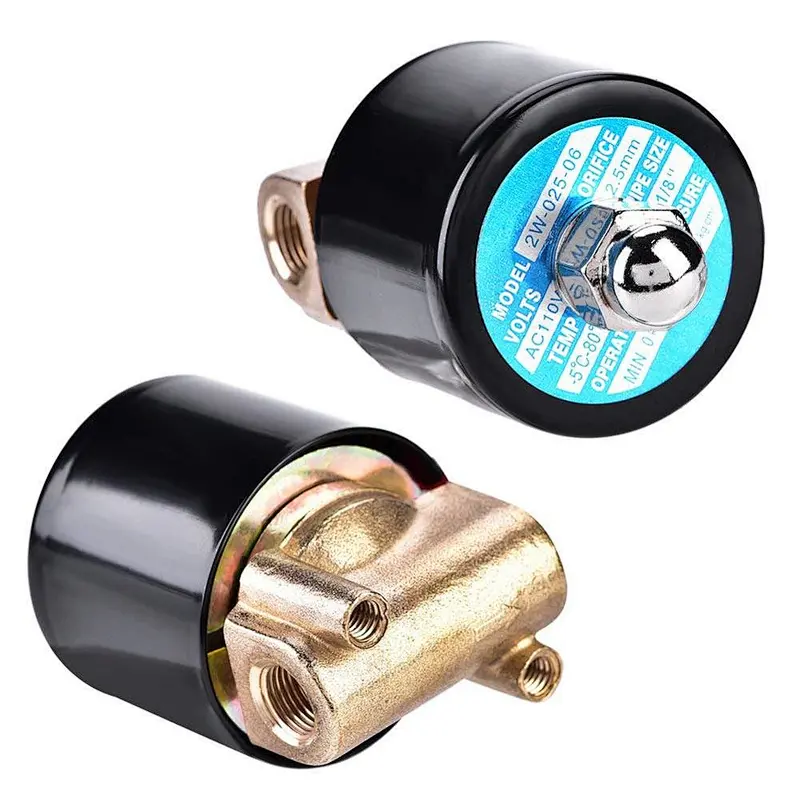 COVNA DN8 1/4 inch 2 Way 110V AC Normally Closed Brass Mini Solenoid Air Valve