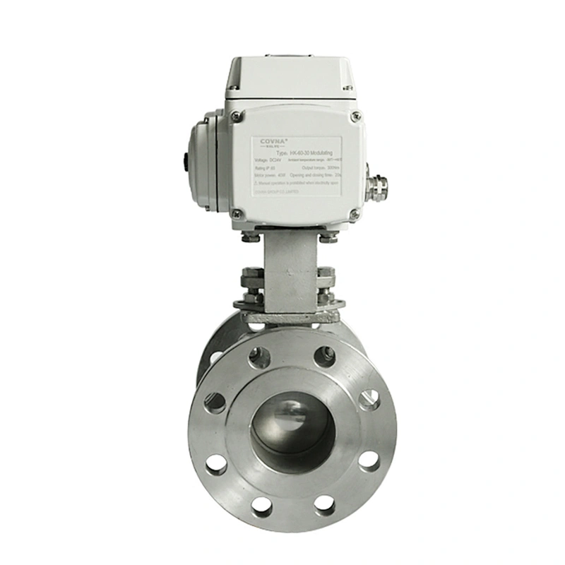 AC 220V Flanged Stainless Steel Motorized Electric Actuated Ball Valve