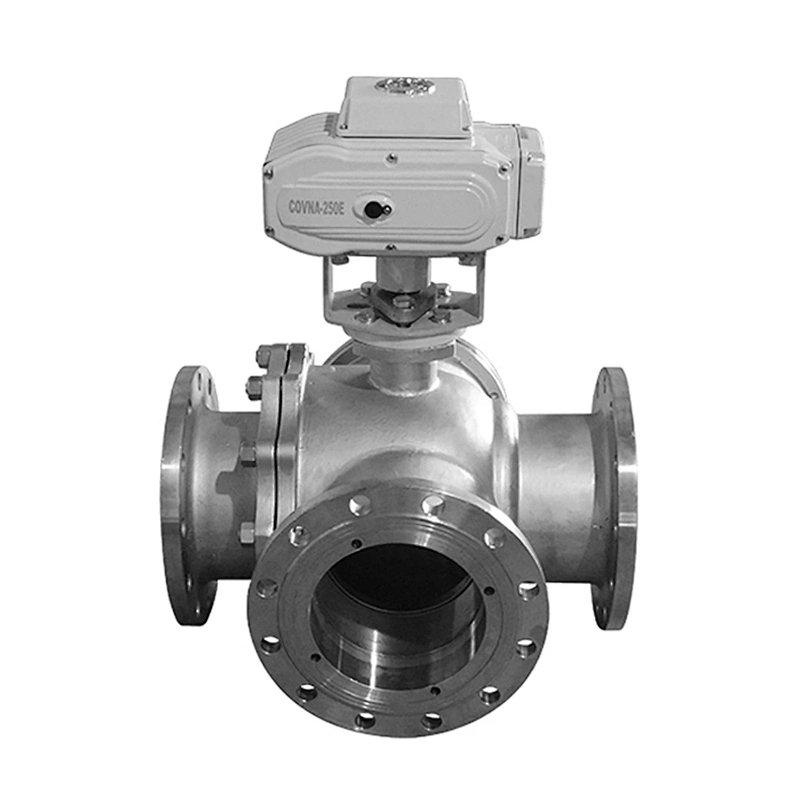 COVNA 4-Way Flange Type Water Automatic Motorized Ball Valve 3 inch