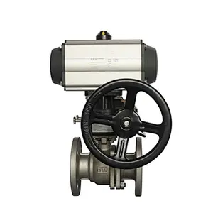 Pneumatic Flange Ball Valve with Gear Box