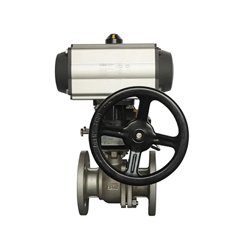 Pneumatic Flange Ball Valve with Gear Box