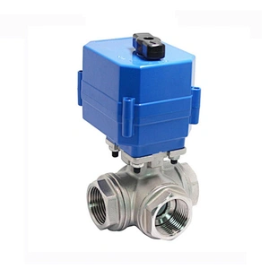 CWX 15N Series DN20 3/4 inch 3 Way L Port 12V DC CR2 2 Wire Auto Return Stainless Steel Electric Water Flow Control Valve