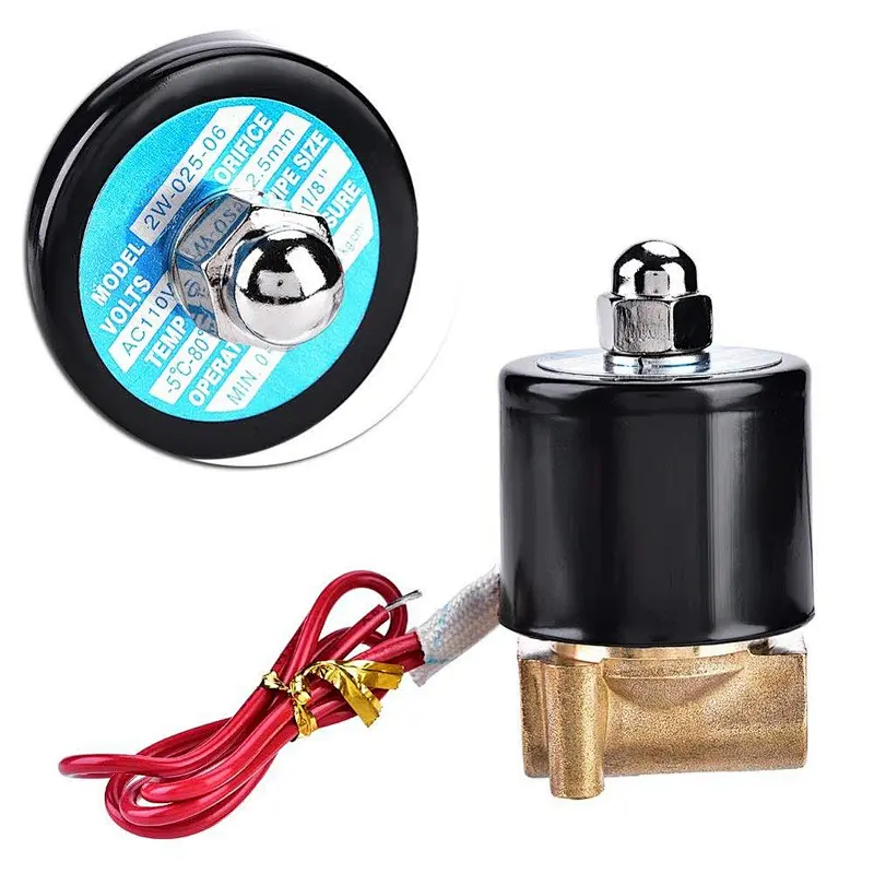 COVNA DN8 1/4 inch 2 Way 110V AC Normally Closed Brass Mini Solenoid Air Valve