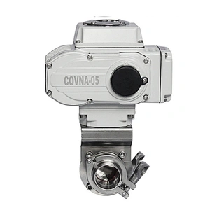 AC220V 4-20mA Sanitary Clamp Electronic Butterfly Valve with food grade