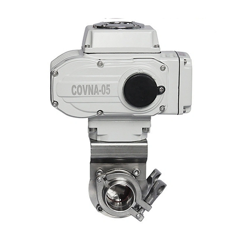 AC220V 4-20mA Sanitary Clamp Electronic Butterfly Valve with food grade