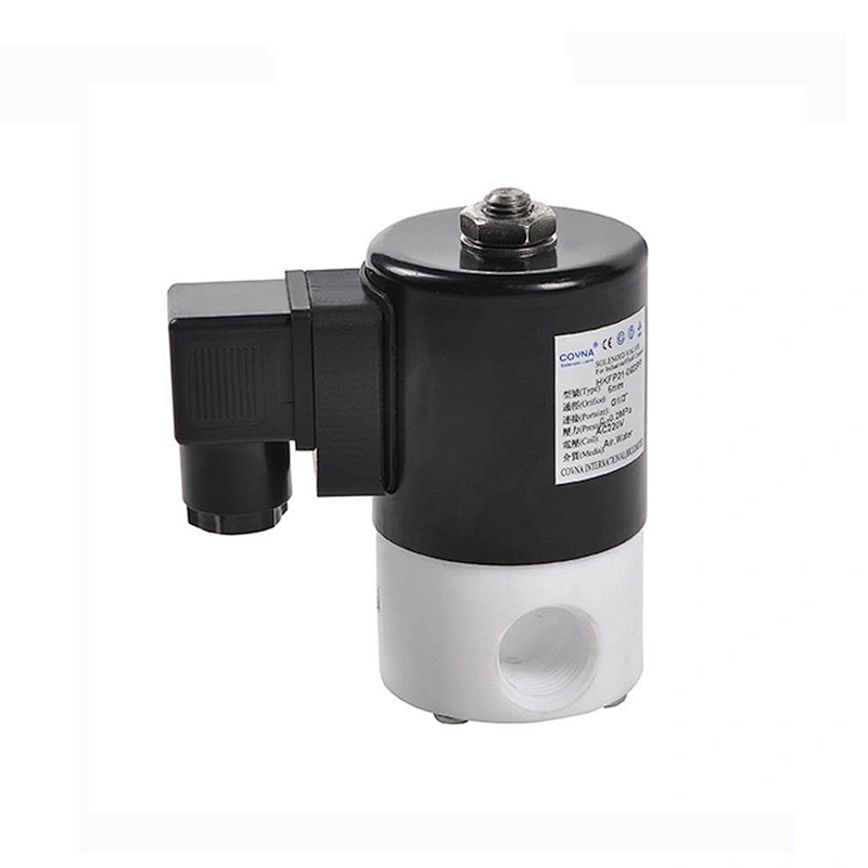 COVNA 2 Way 24VDC Normally Closed Corrosion Resistant PTFE Solenoid Valve for Chemicals