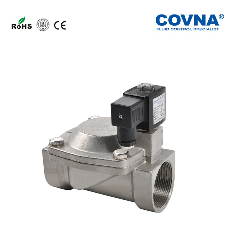 N/O Stainless Steel Electromagnetic Solenoid Water Valve 2 Way Direct Drive Large
