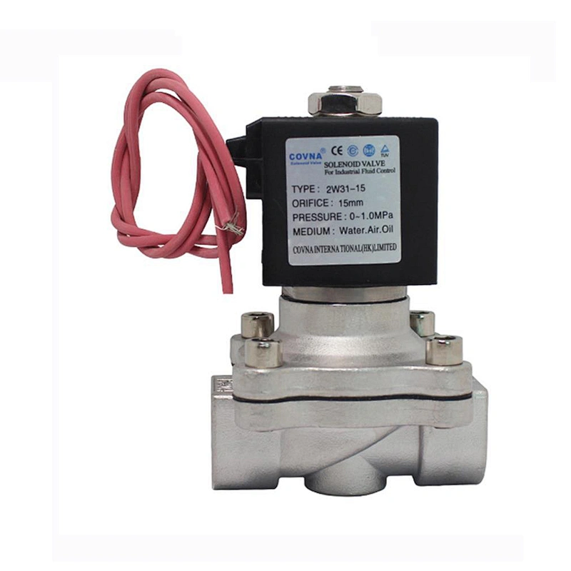 COVNA 12V 24V Normally Closed Stainless Steel Water Gas Solenoid Valve