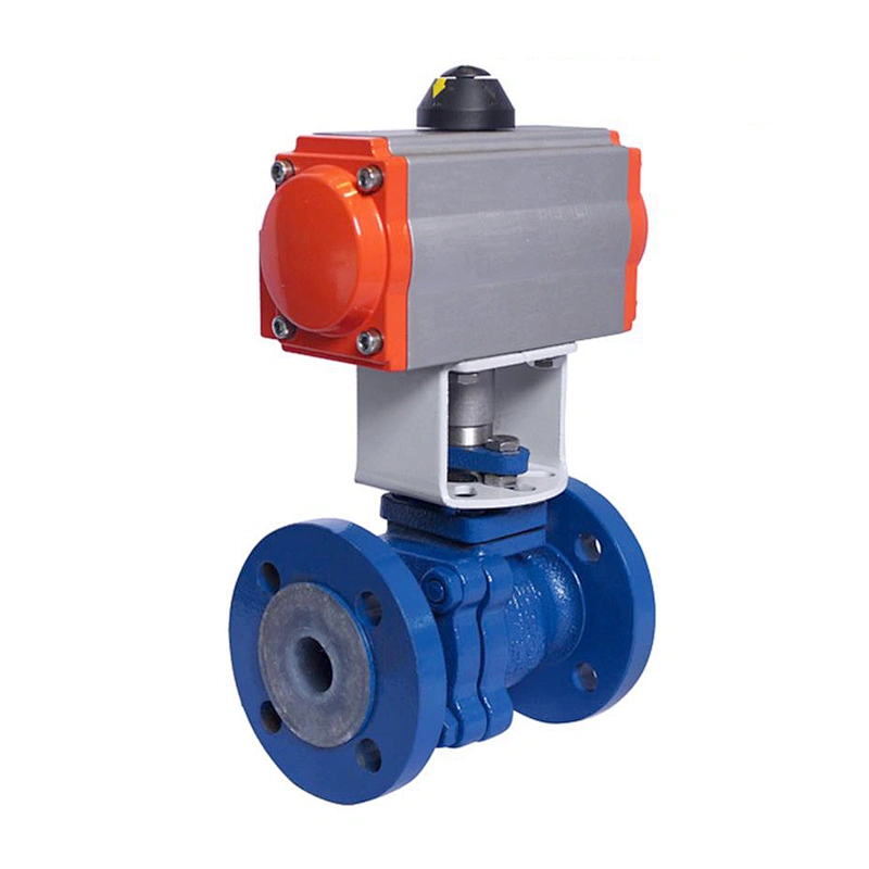 COVNA PN40 Cast Iron Heat Resistant Ball Valve with Pneumatic Actuator