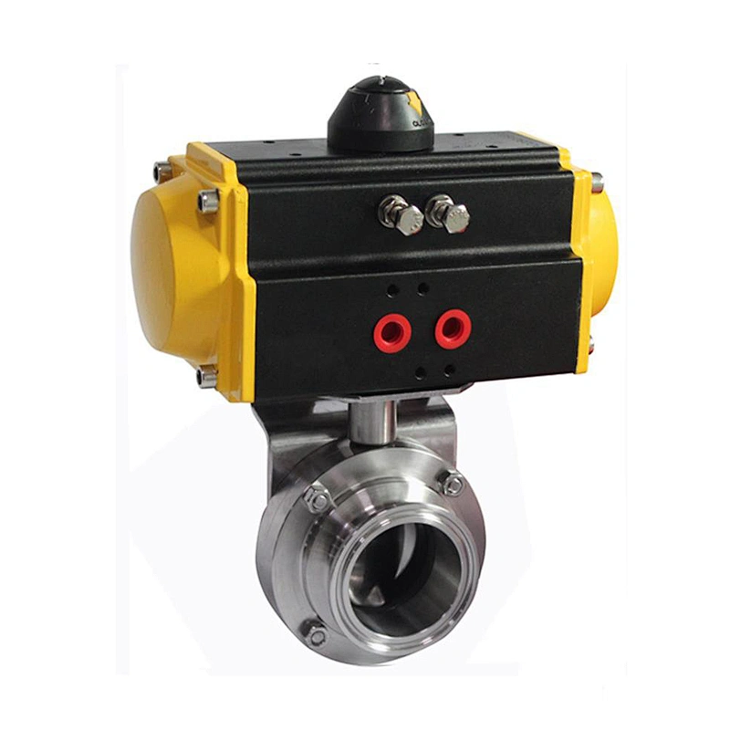 COVNA DN80 3 inch Tri Clamp Food Grade 316 Stainless Steel Pneumatic Actuated Sanitary Butterfly Valve