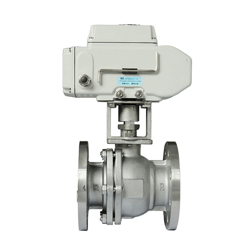 5 inch 24 Volt Flange Type 4-20mA Analog Control Electric Actuator Water Flow Control Ball Valve with Coupling