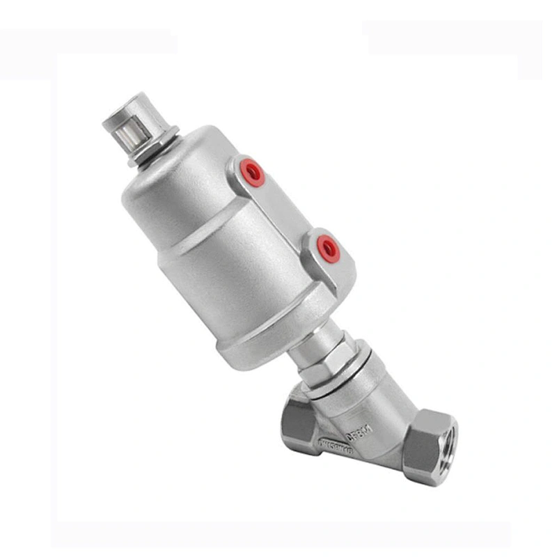 Double Acting DN15 1/2 inch Stainless Steel Pneumatic Water Steam Control Angle Seat Valve
