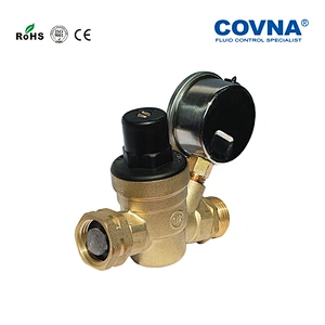 Union type lead free Brass pressure regulator with gauge