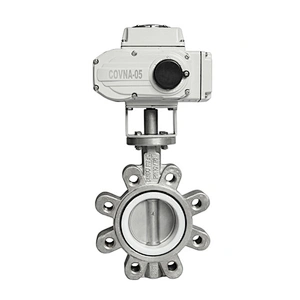 COVNA 12V DC 220VAC ANSI Class 300 PTFE Lined Lug Type Stainless Steel Motorized Butterfly Valve