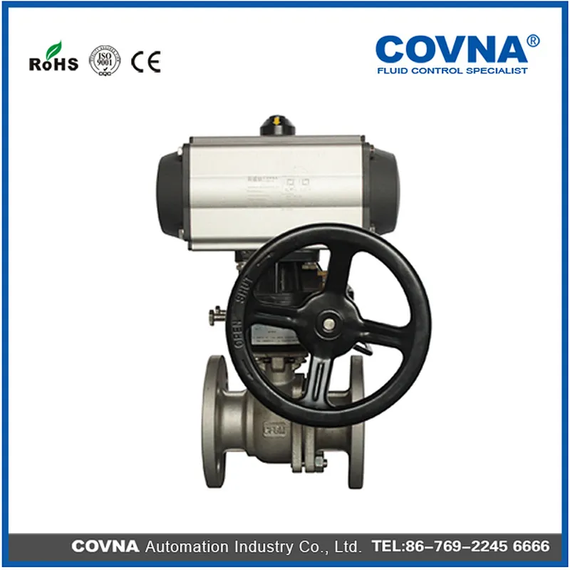 Pneumatic Flange Ball Valve with Gear Box