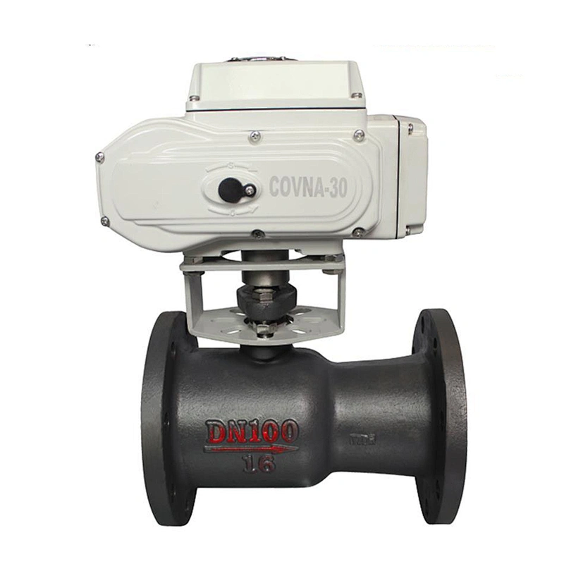 COVNA DN50 2 inch 2 Way 1PC 110VAC Double Flange Type Carbon Steel Ball Valve with Electric Drive