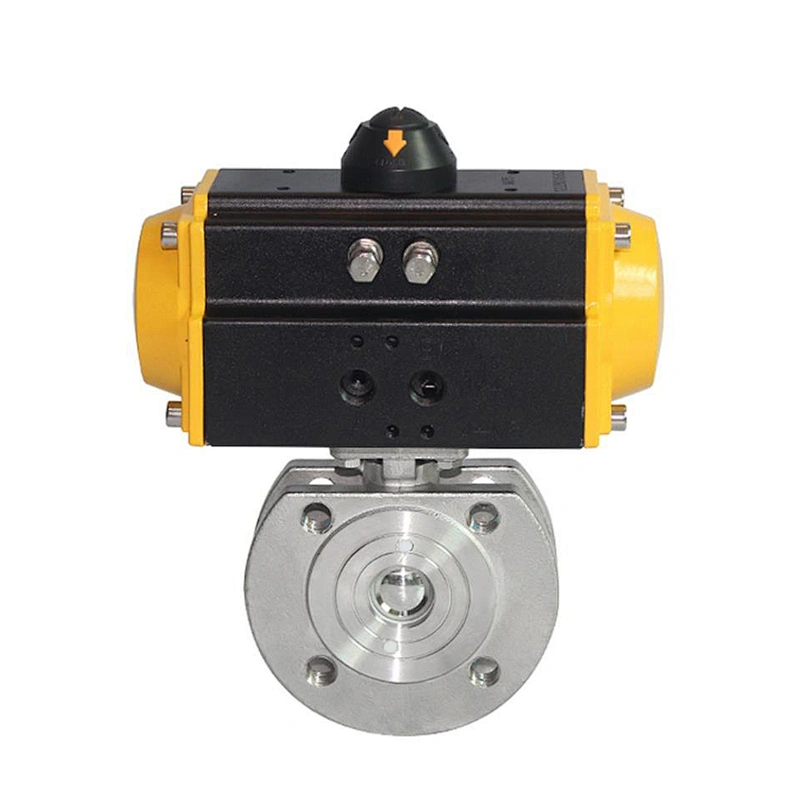 COVNA DN50 1.5 inch Italy Wafer Type Flanged SS304 Double Acting Pneumatic Actuator Ball Valve