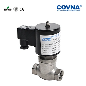 Multi-usage high temperature solenoid valve with normally closed